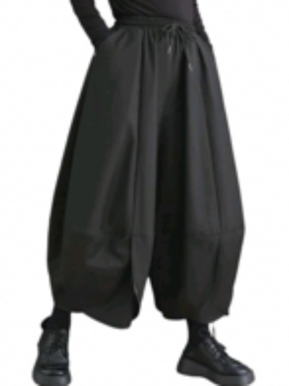 Black Wide Leg Harem Pants
